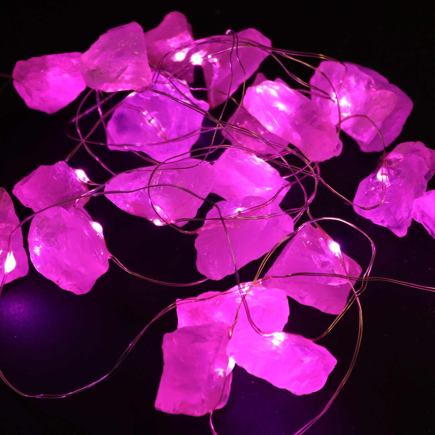 Gemstone Enchantment Lights – Rose Quartz | USB Crystal String Lights