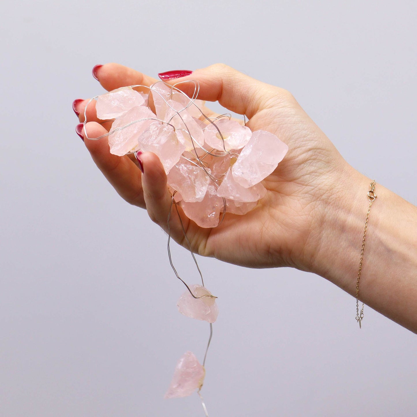 Gemstone Enchantment Lights – Rose Quartz | USB Crystal String Lights