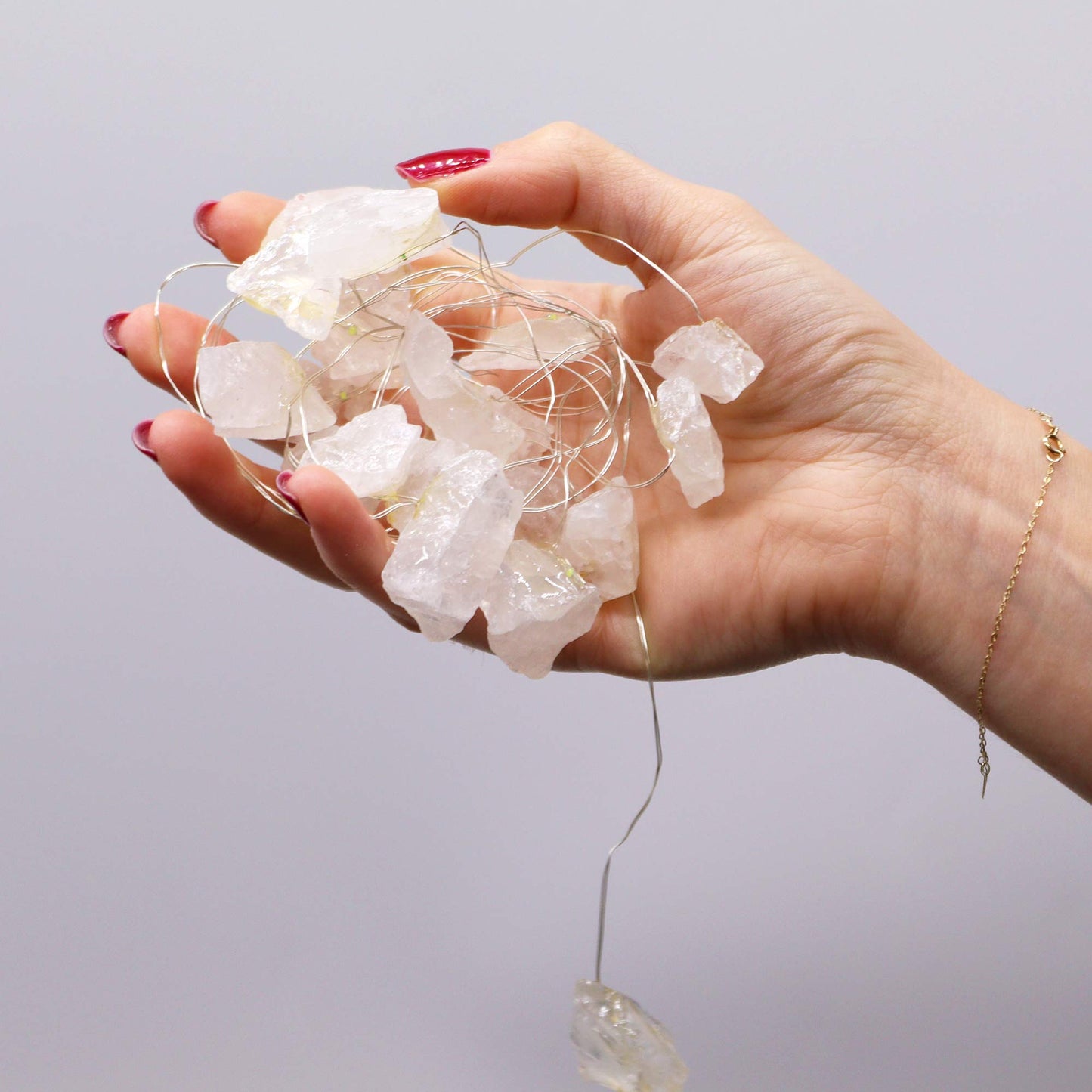 Gemstone Enchantment Lights – Clear Quartz | USB Crystal String Lights