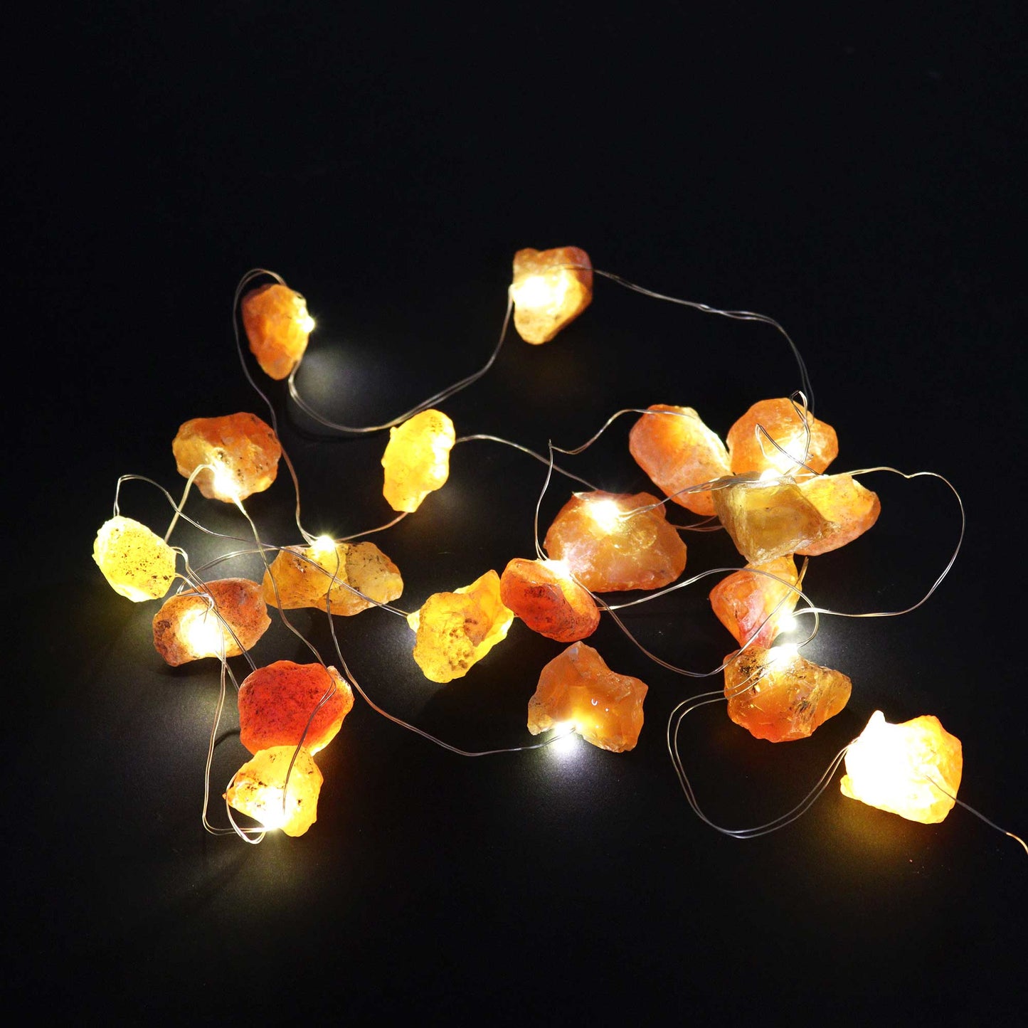 Gemstone Enchantment Lights – Orange Jade | USB Crystal String Lights