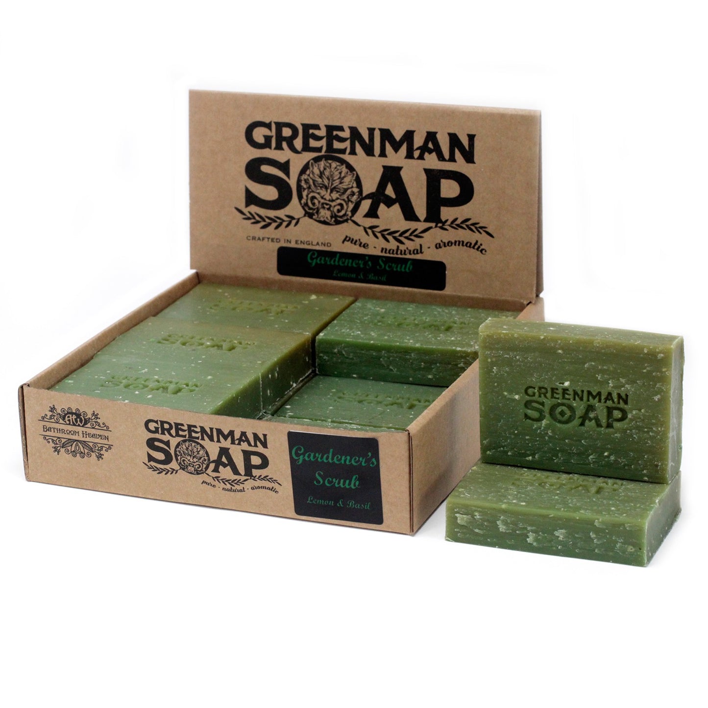 Greenman Soap Bar – Gardener’s Scrub | Lemon & Basil Essential Oils with Poppy Seeds