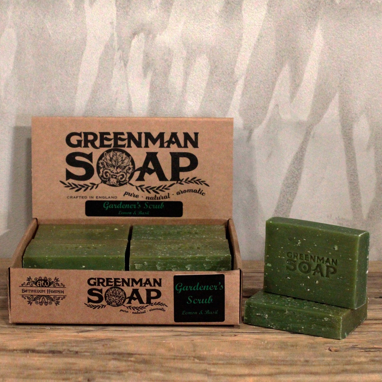 Greenman Soap Bar – Gardener’s Scrub | Lemon & Basil Essential Oils with Poppy Seeds
