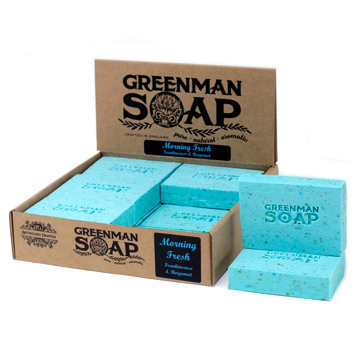 Greenman Soap Bar – Morning Fresh | Frankincense & Bergamot Essential Oils with Dried Mint