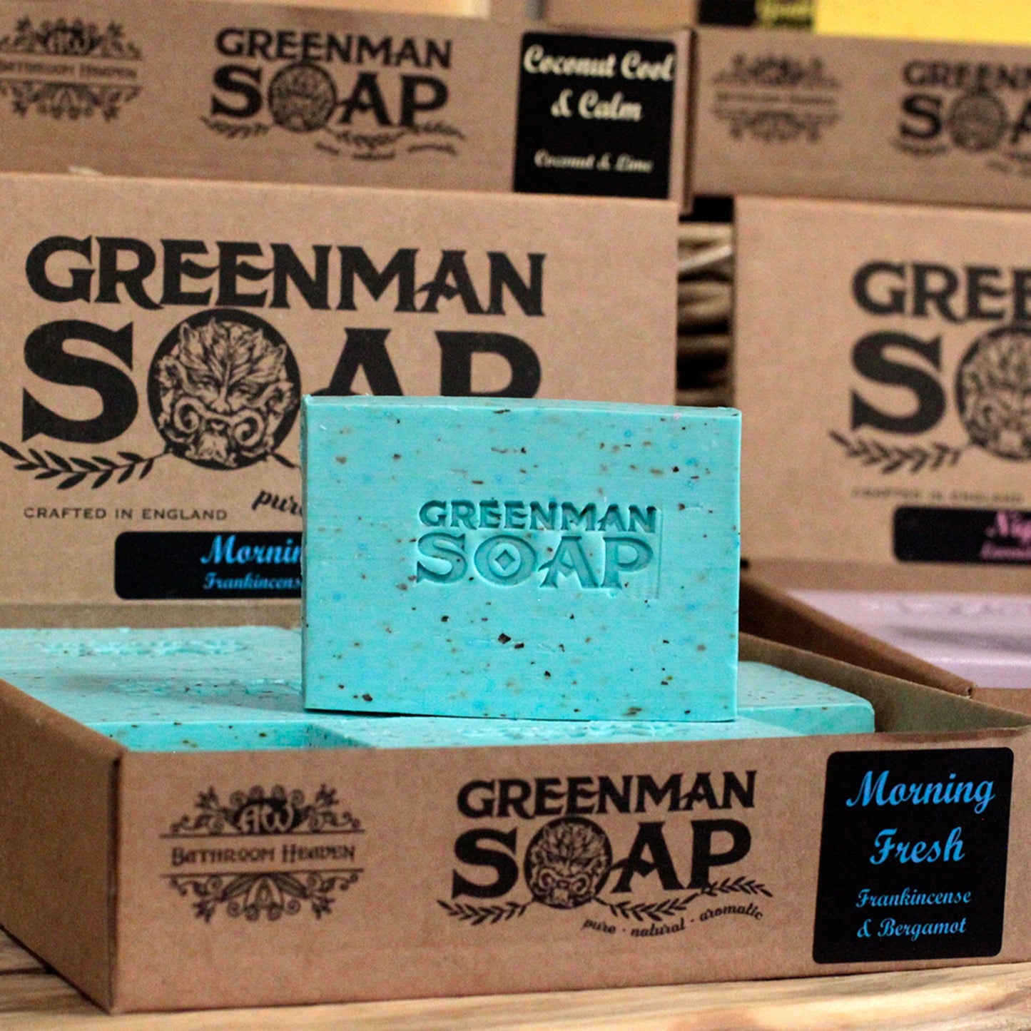 Greenman Soap Bar – Morning Fresh | Frankincense & Bergamot Essential Oils with Dried Mint