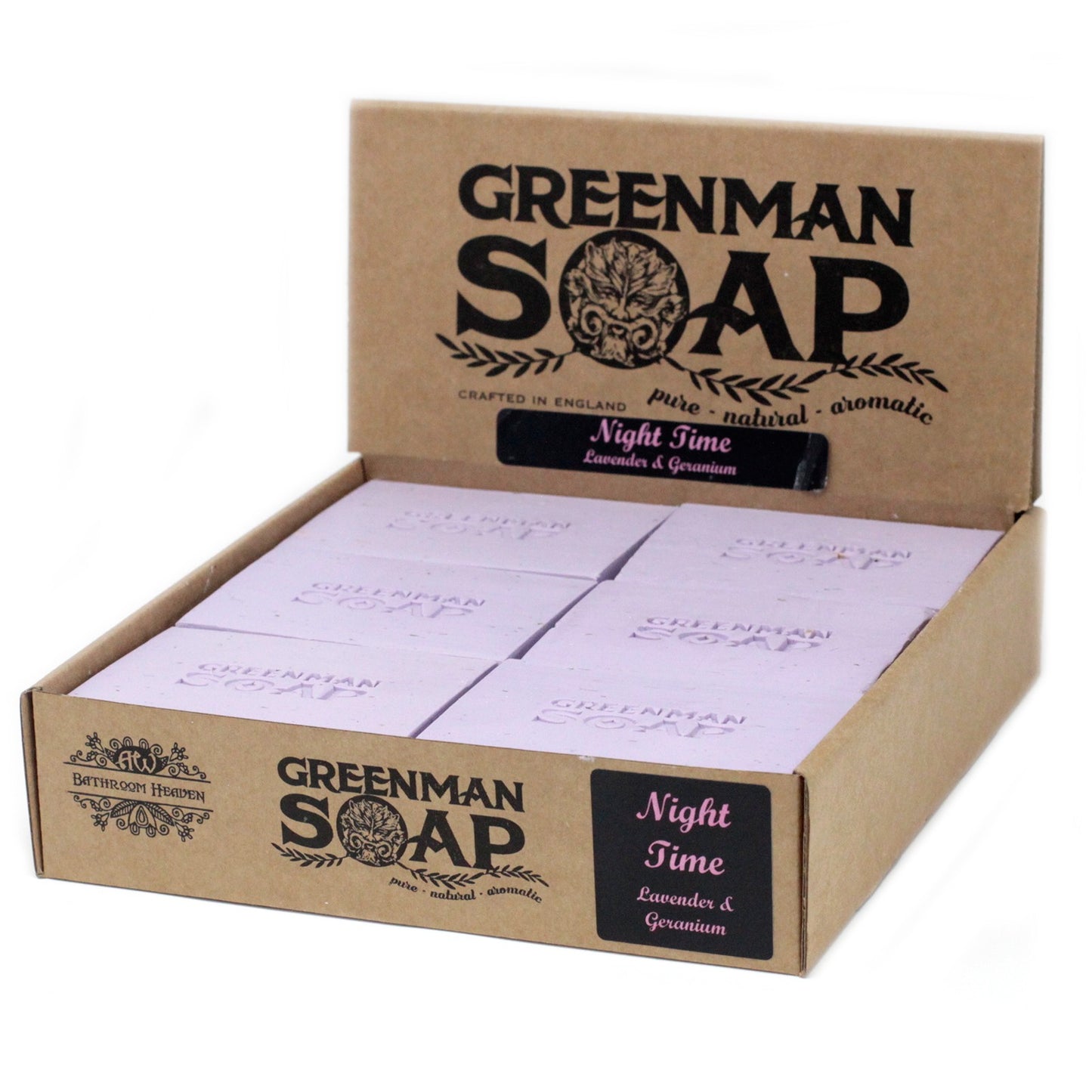 Greenman Soap Bar – Night Time | Lavender & Geranium Essential Oils with Dried Lavender