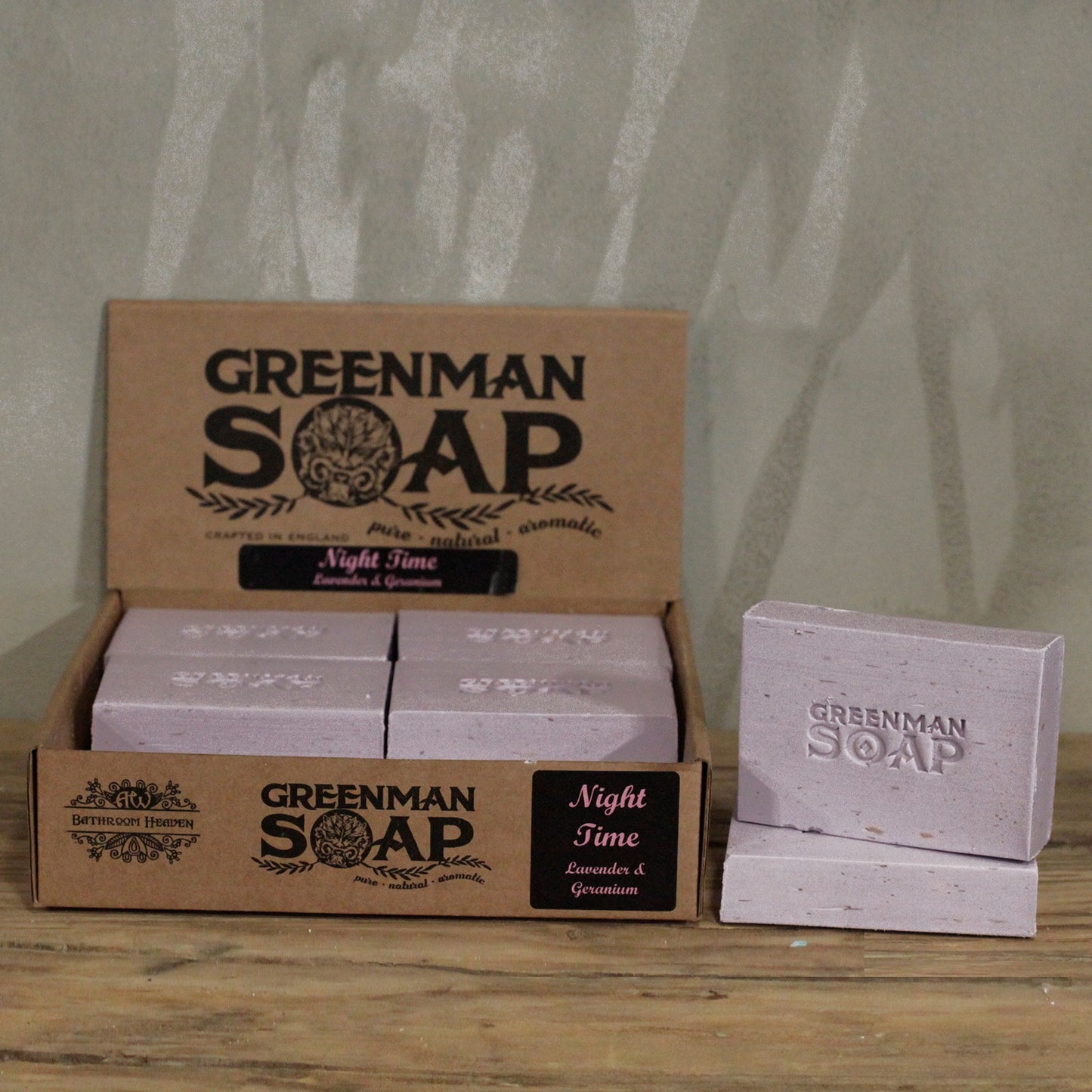 Greenman Soap Bar – Night Time | Lavender & Geranium Essential Oils with Dried Lavender