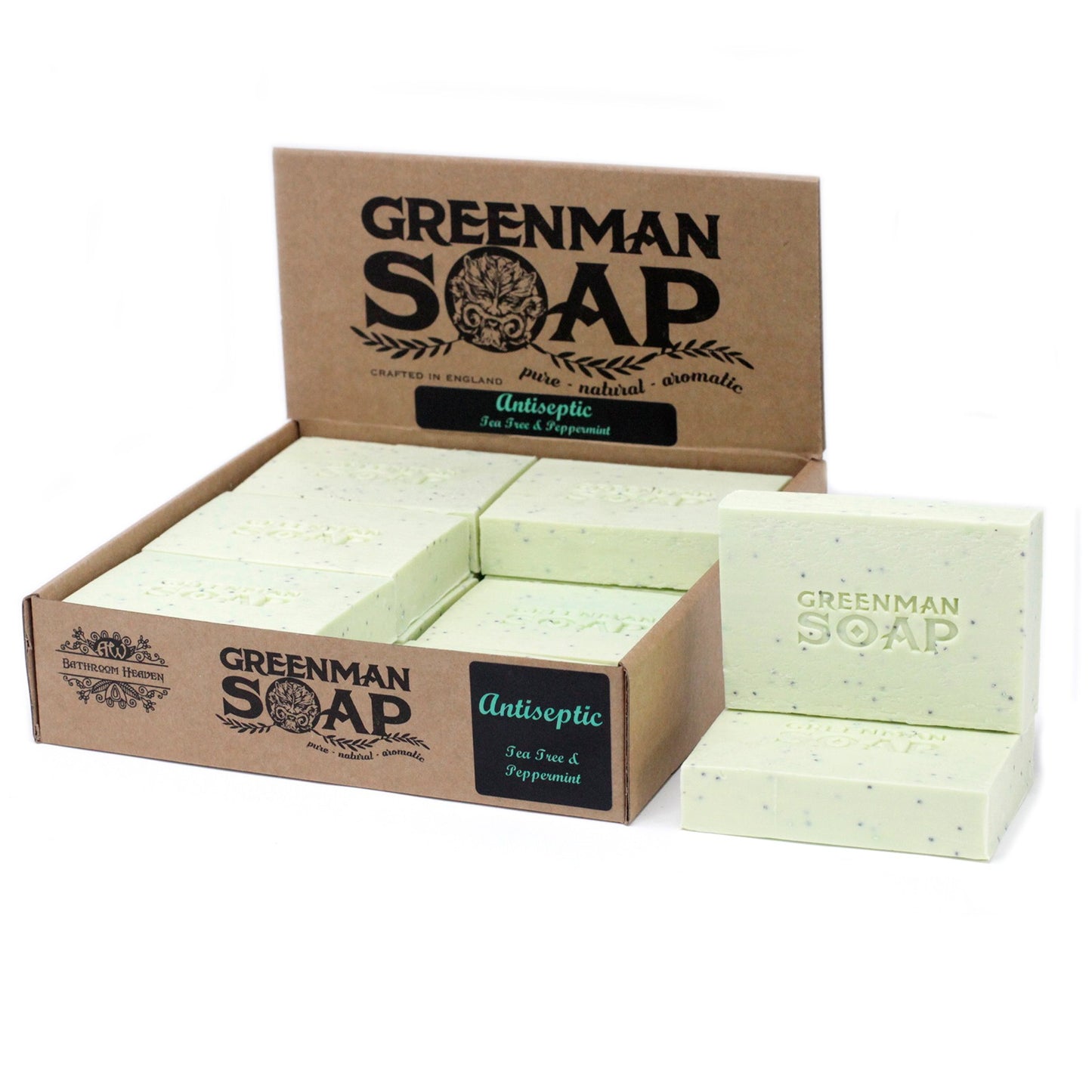 Greenman Soap Bar – Antiseptic | Tea Tree & Peppermint Essential Oils with Poppy Seeds