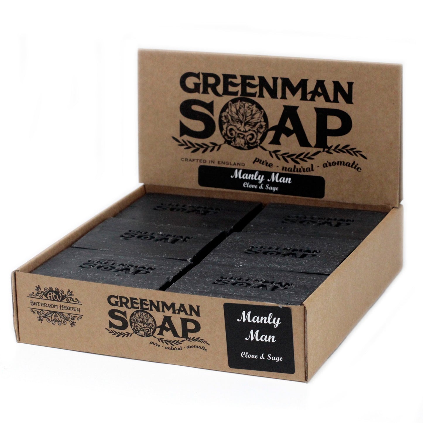 Greenman Soap Bar – Manly Man | Clove & Sage Essential Oils with Activated Charcoal