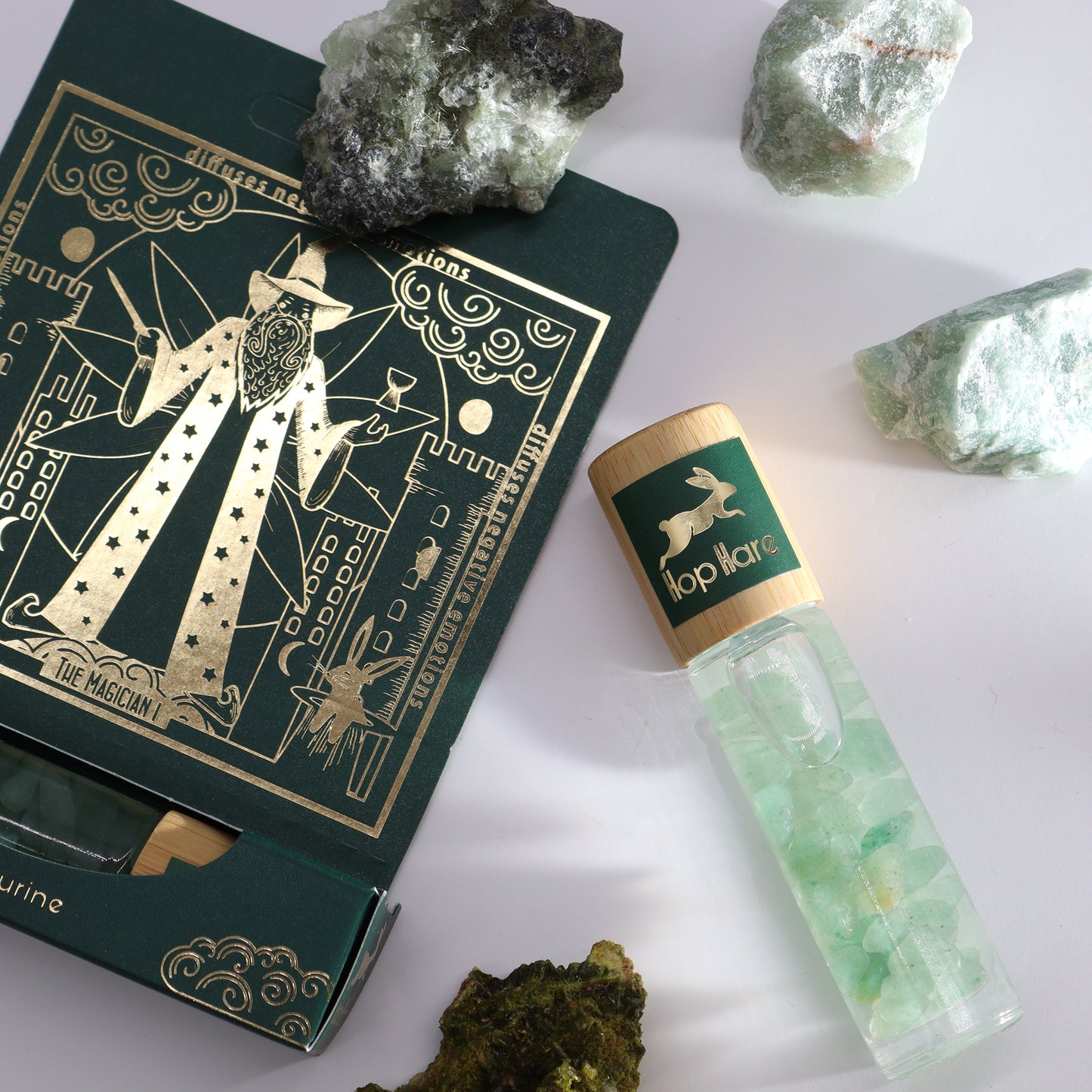 The Magician – Hope Hare Gemstone Essential Oil Roll On | Green Aventurine with Grapefruit, Lime, Spearmint & Peppermint