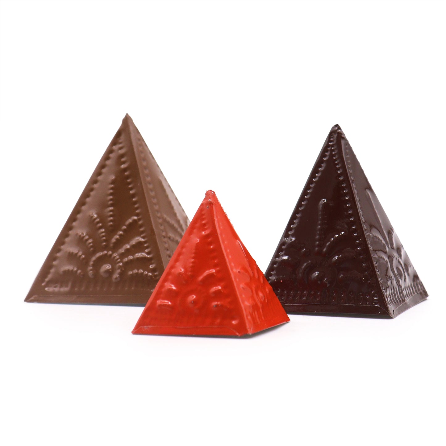 Incense Powder Pyramid Mould Set – Light Brown, Dark Brown & Orange | 3 Moulds for Ritual Use