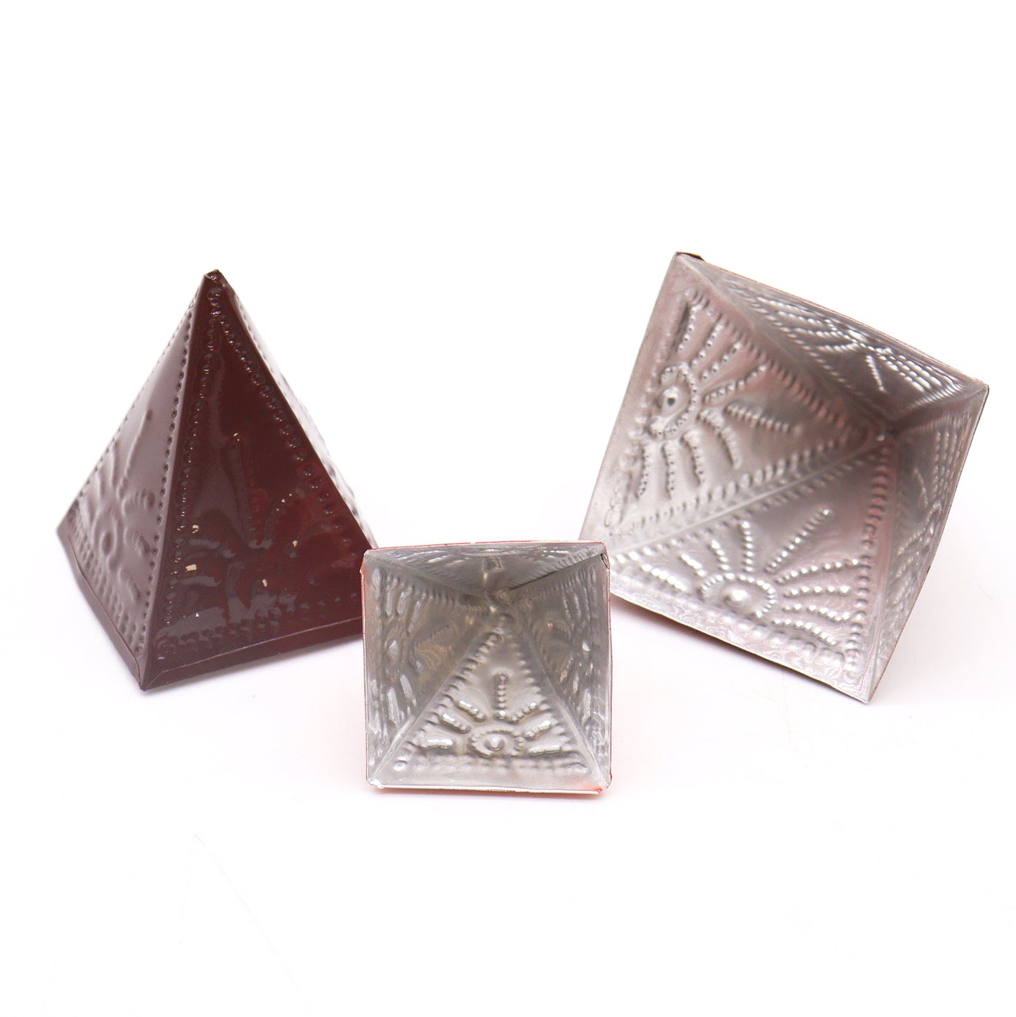 Incense Powder Pyramid Mould Set – Light Brown, Dark Brown & Orange | 3 Moulds for Ritual Use