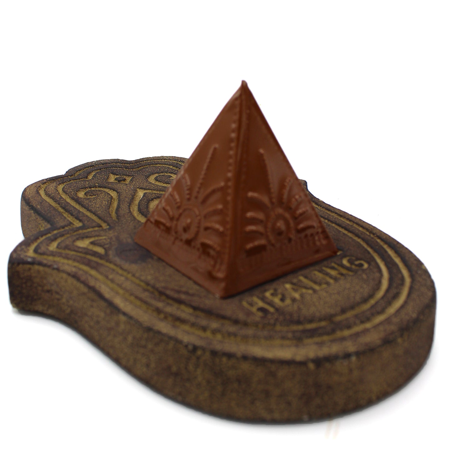 Incense Powder Pyramid Mould Set – Light Brown, Dark Brown & Orange | 3 Moulds for Ritual Use