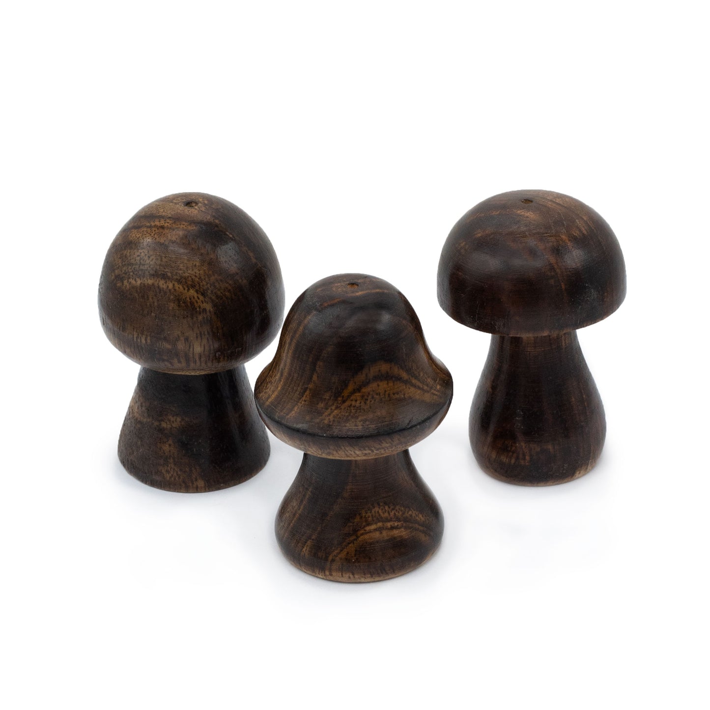 Miniature Mushroom Incense Holders – Set of 3 | Handcrafted Mango Wood
