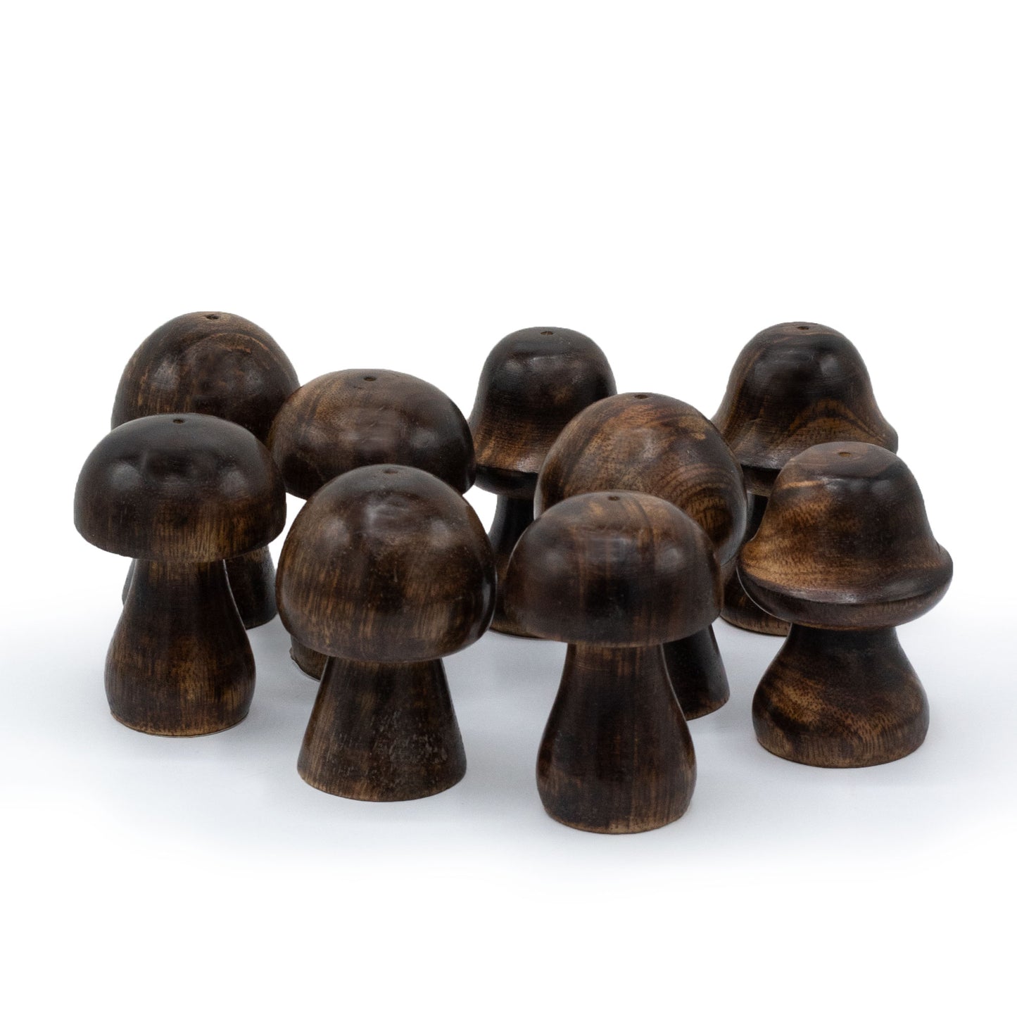 Miniature Mushroom Incense Holders – Set of 3 | Handcrafted Mango Wood