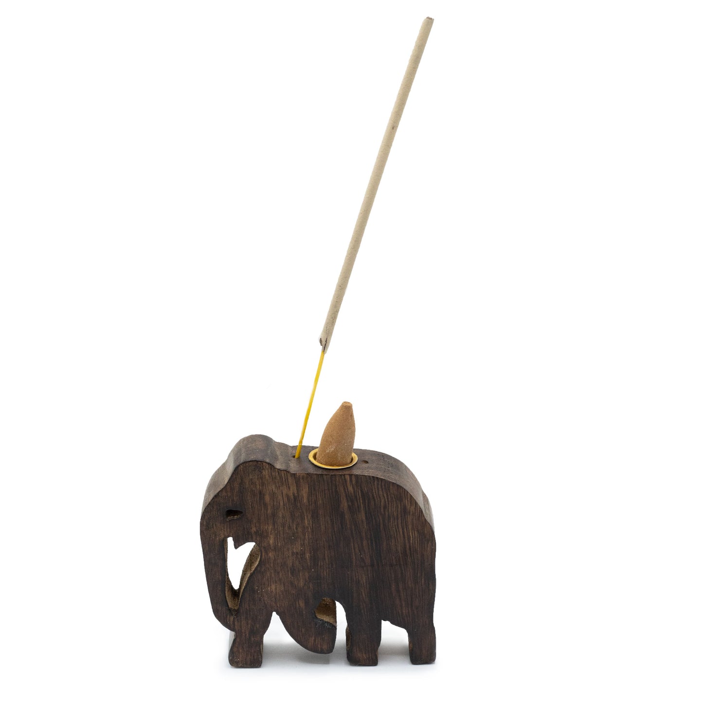Mango Wood Incense Holder – Elephant | Indian Ash Catcher & Artisan Figurine Tray