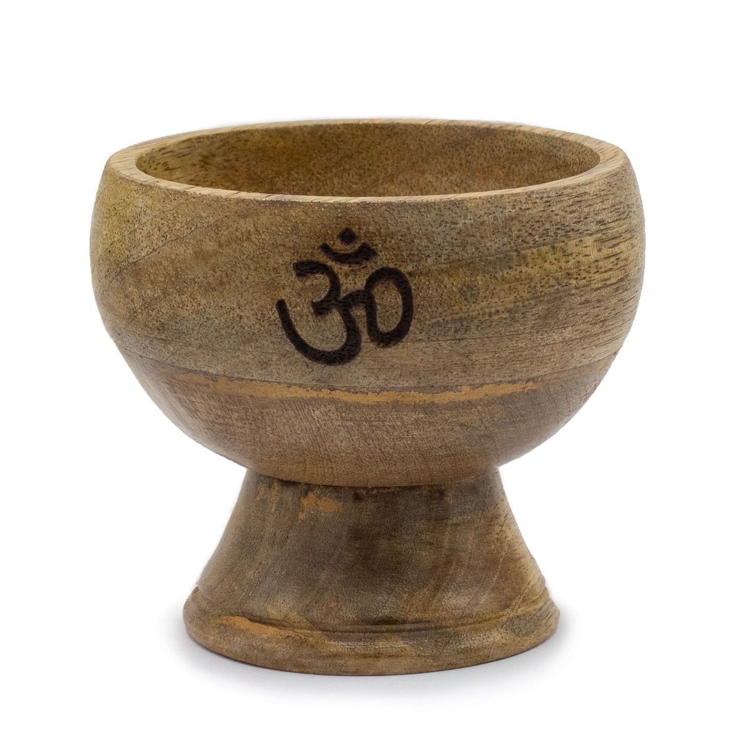 Mango Wood Chalice Incense Holder – Om | Incense Stick & Cone Holder