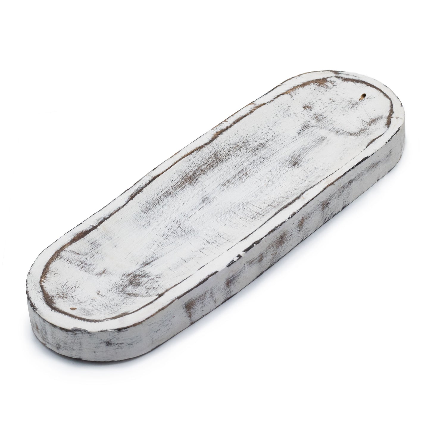 Mango Wood Incense Holder – Whitewash | Indian Ash Catcher & Rustic Ritual Tray