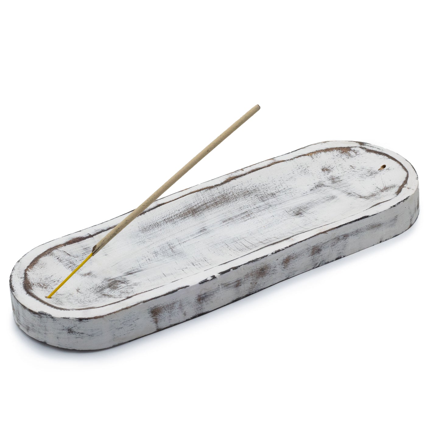 Mango Wood Incense Holder – Whitewash | Indian Ash Catcher & Rustic Ritual Tray