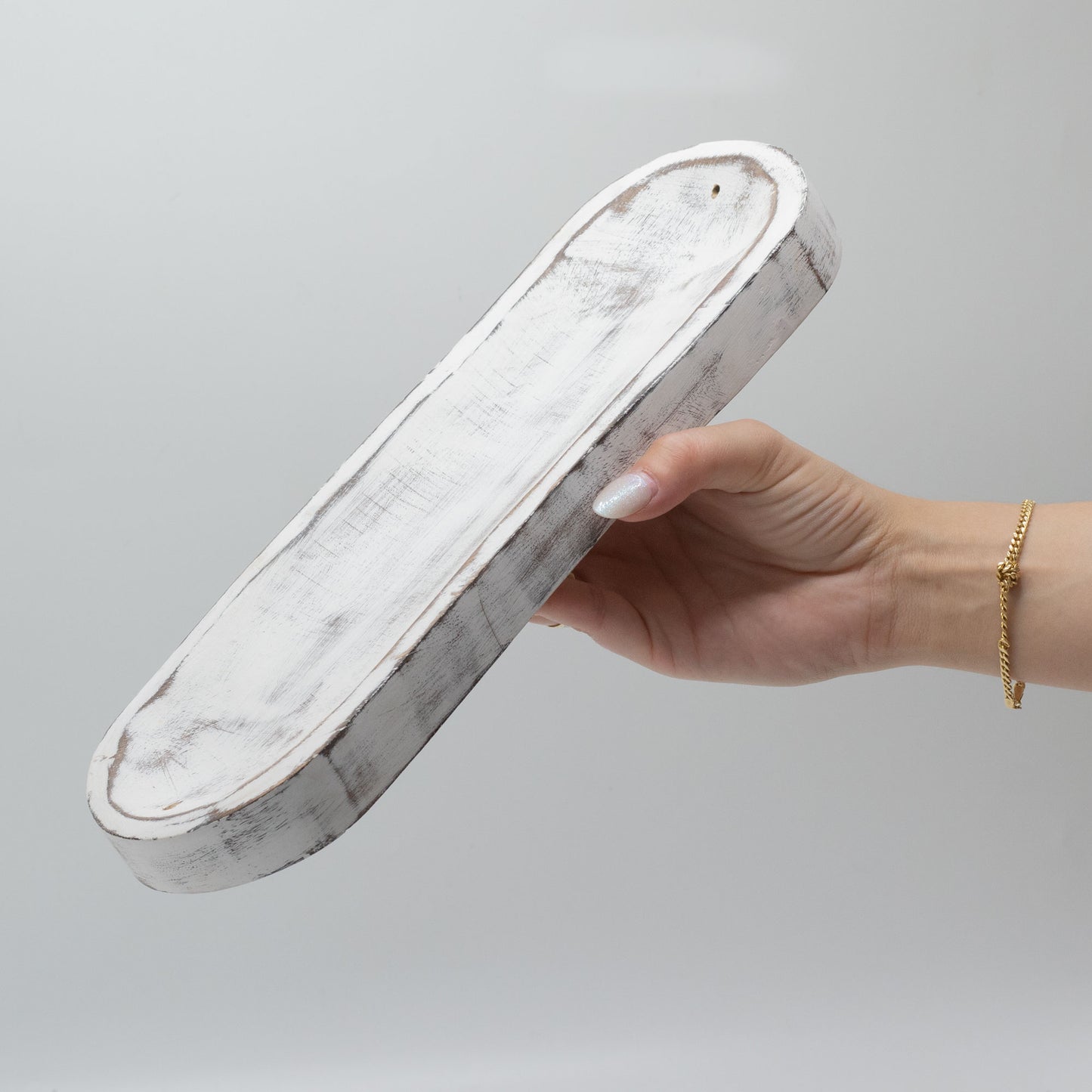 Mango Wood Incense Holder – Whitewash | Indian Ash Catcher & Rustic Ritual Tray