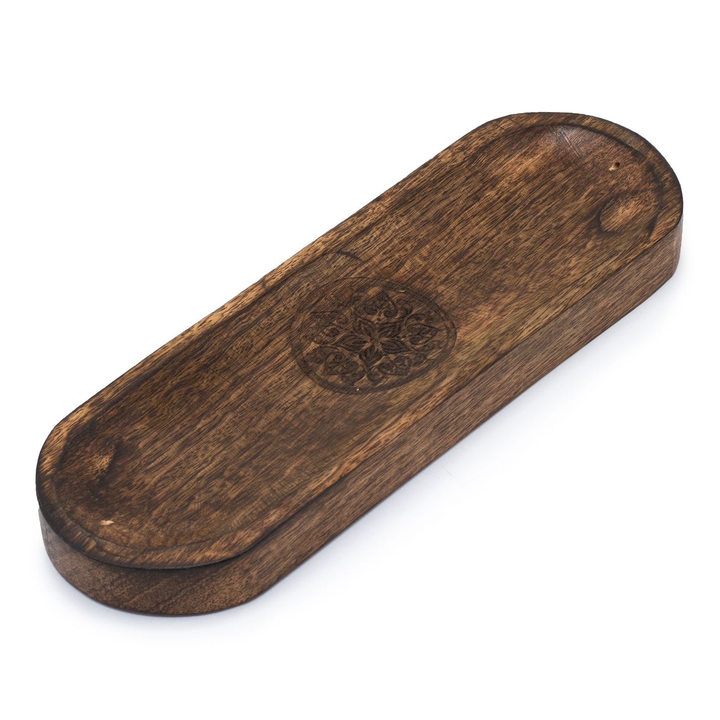 Mango Wood Incense Holder – Mandala | Indian Ash Catcher & Sacred Geometry Tray