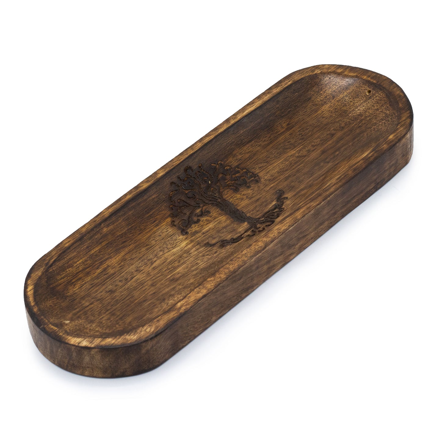 Mango Wood Incense Holder – Tree of Life | Indian Ash Catcher & Symbolic Ritual Tray