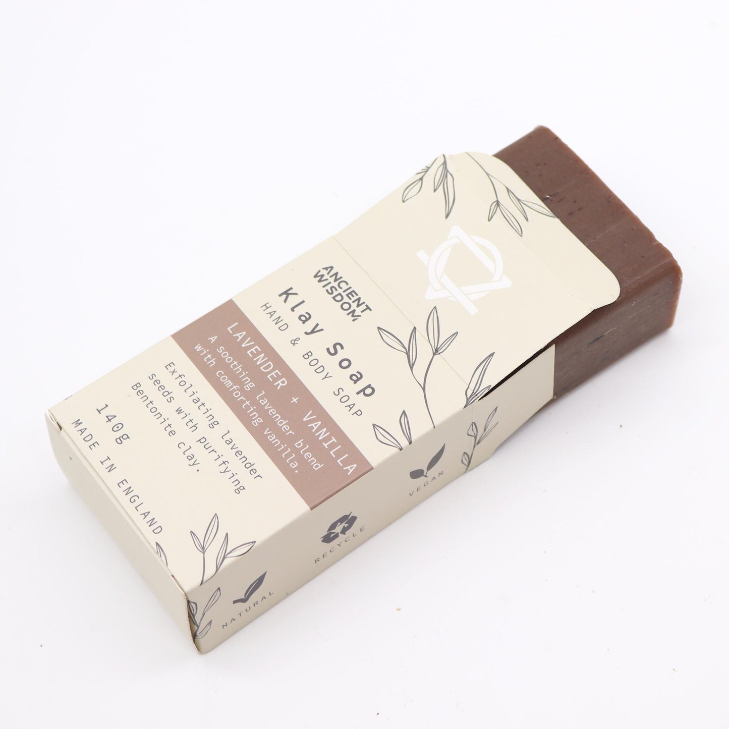 Klay Soap Bar – Lavender & Vanilla | Bentonite Clay + Lavender Seeds