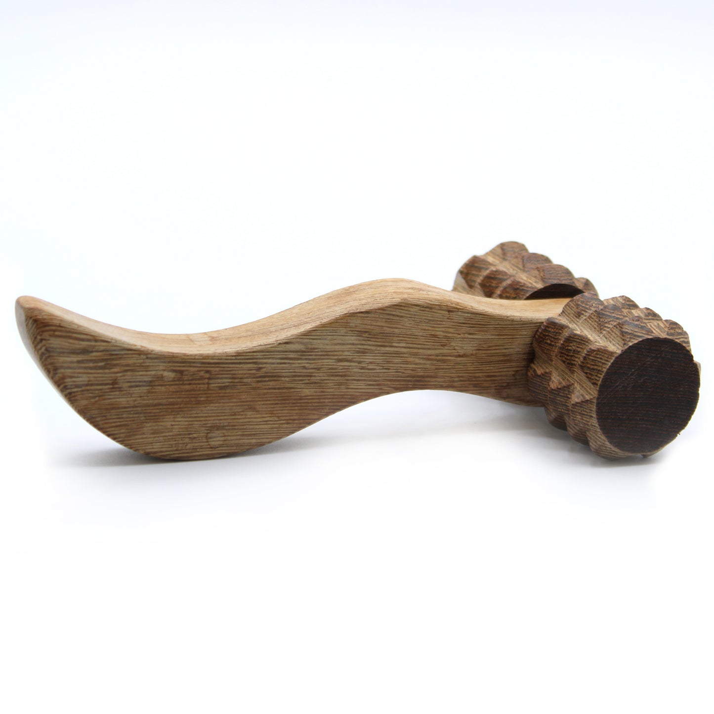Ribbed Hand Roller – Deep Tissue Wooden Massager | Redwood