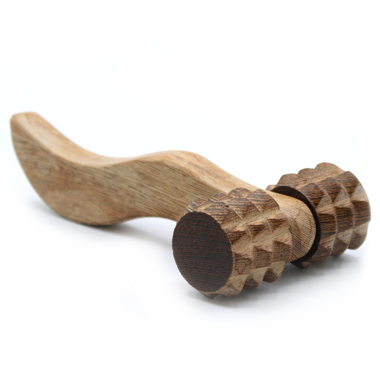 Ribbed Hand Roller – Deep Tissue Wooden Massager | Redwood