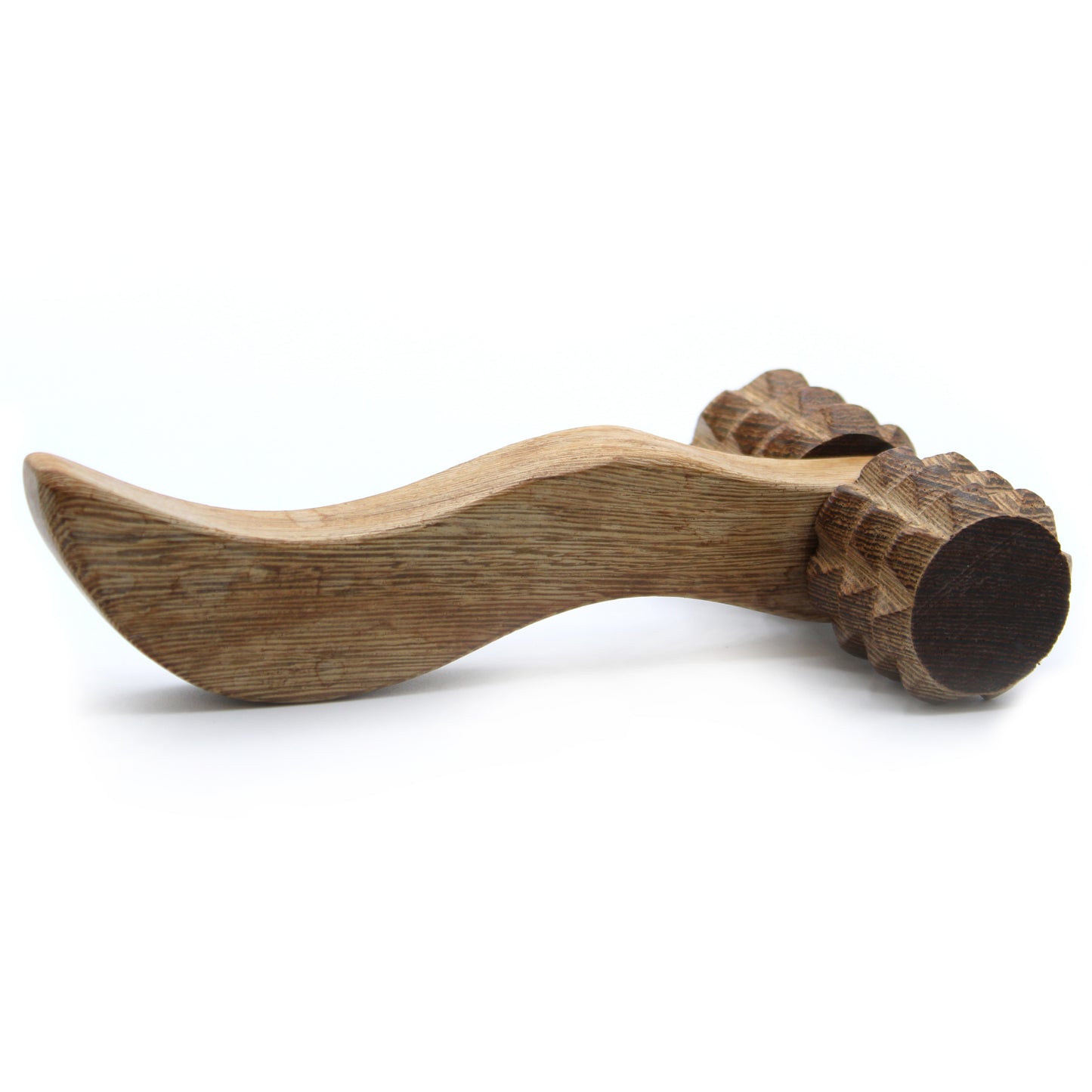 Ribbed Hand Roller – Deep Tissue Wooden Massager | Redwood