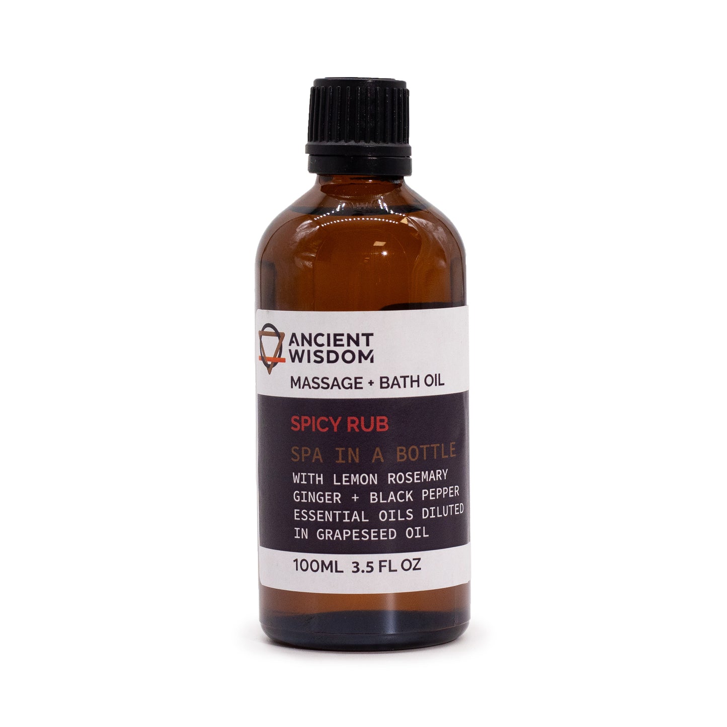 Spicy Rub Massage & Bath Oil – 100ml | Lemon, Rosemary, Black Pepper & Ginger