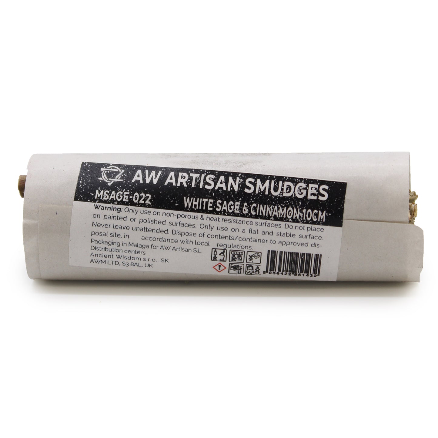 White Sage & Cinnamon Smudge Stick – 10cm | Warm & Purifying Blend