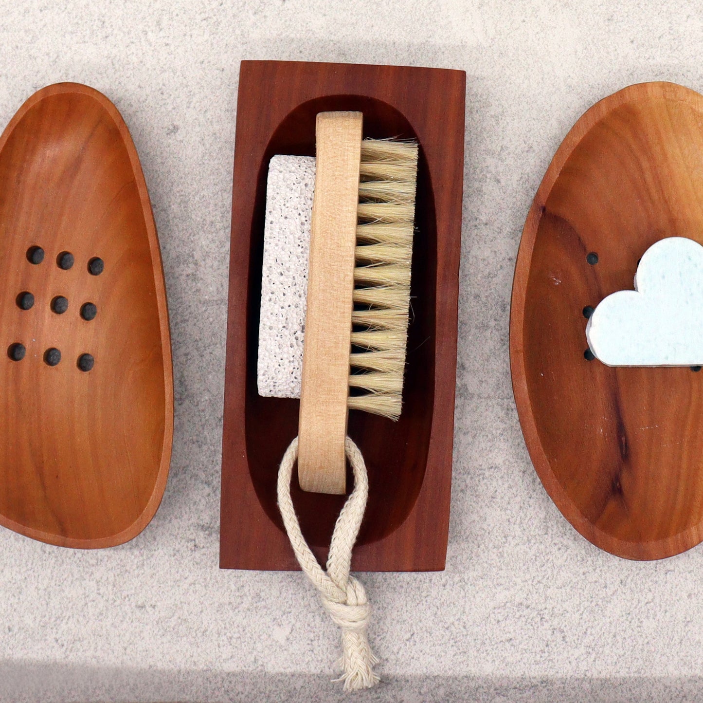 Mahogany Wood Soap Dish – Rectangle | Sustainable Wood with Natural Grain