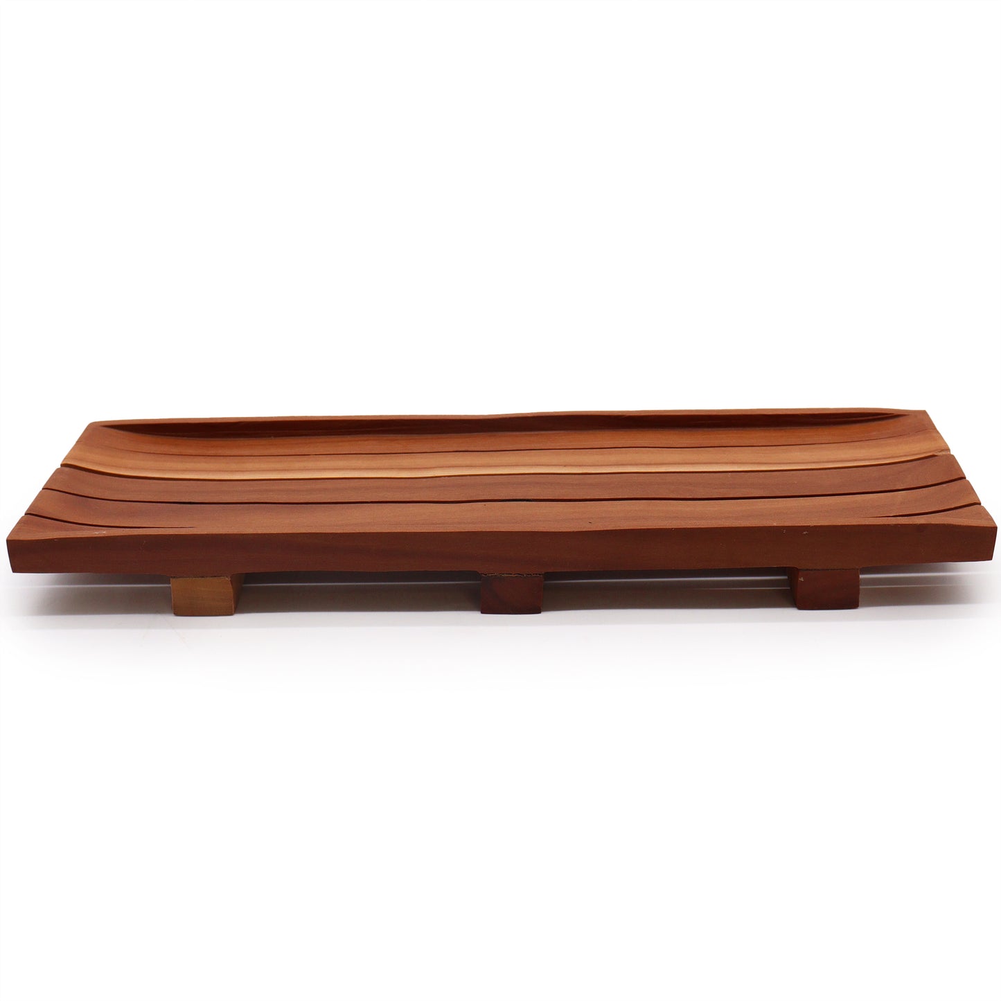 Mahogany Wood Soap Dish – Large Tray | Sustainable Wood with Natural Grain