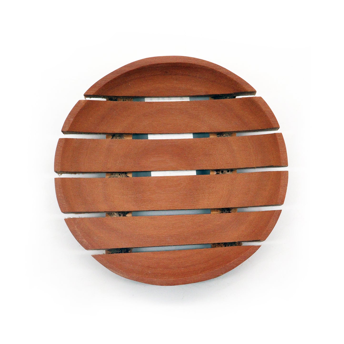 Mahogany Wood Soap Dish – Round | Sustainable Wood with Natural Grain