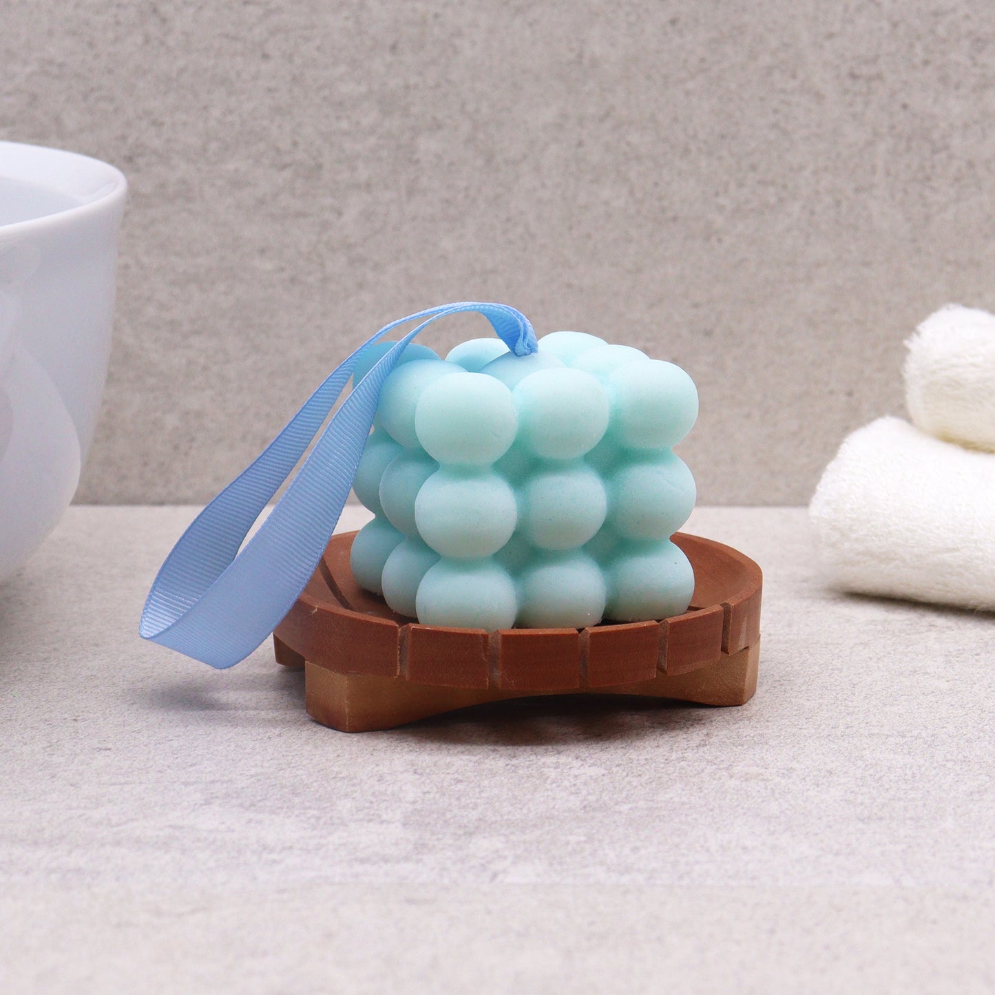 Mahogany Wood Soap Dish – Round | Sustainable Wood with Natural Grain