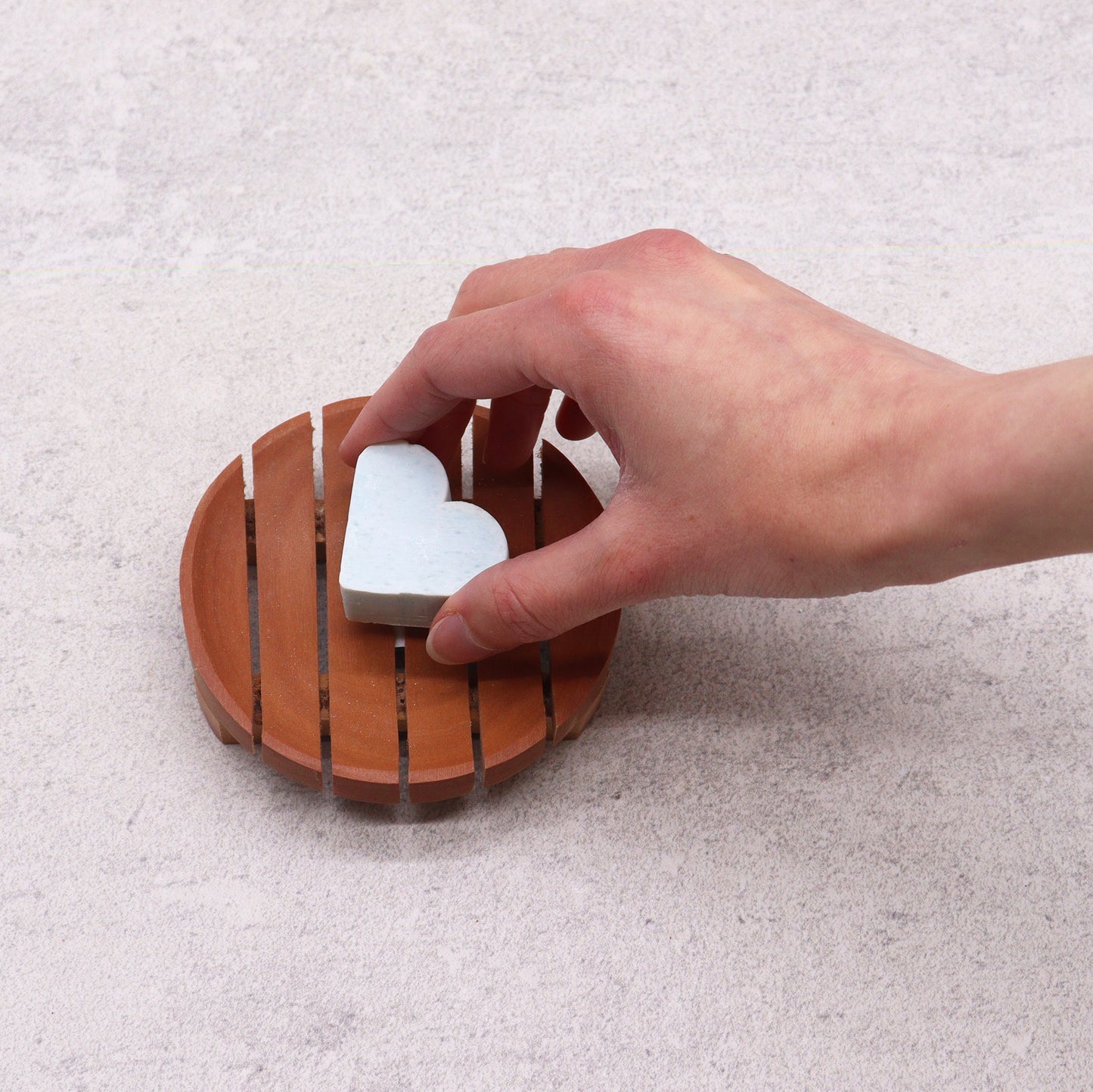 Mahogany Wood Soap Dish – Round | Sustainable Wood with Natural Grain