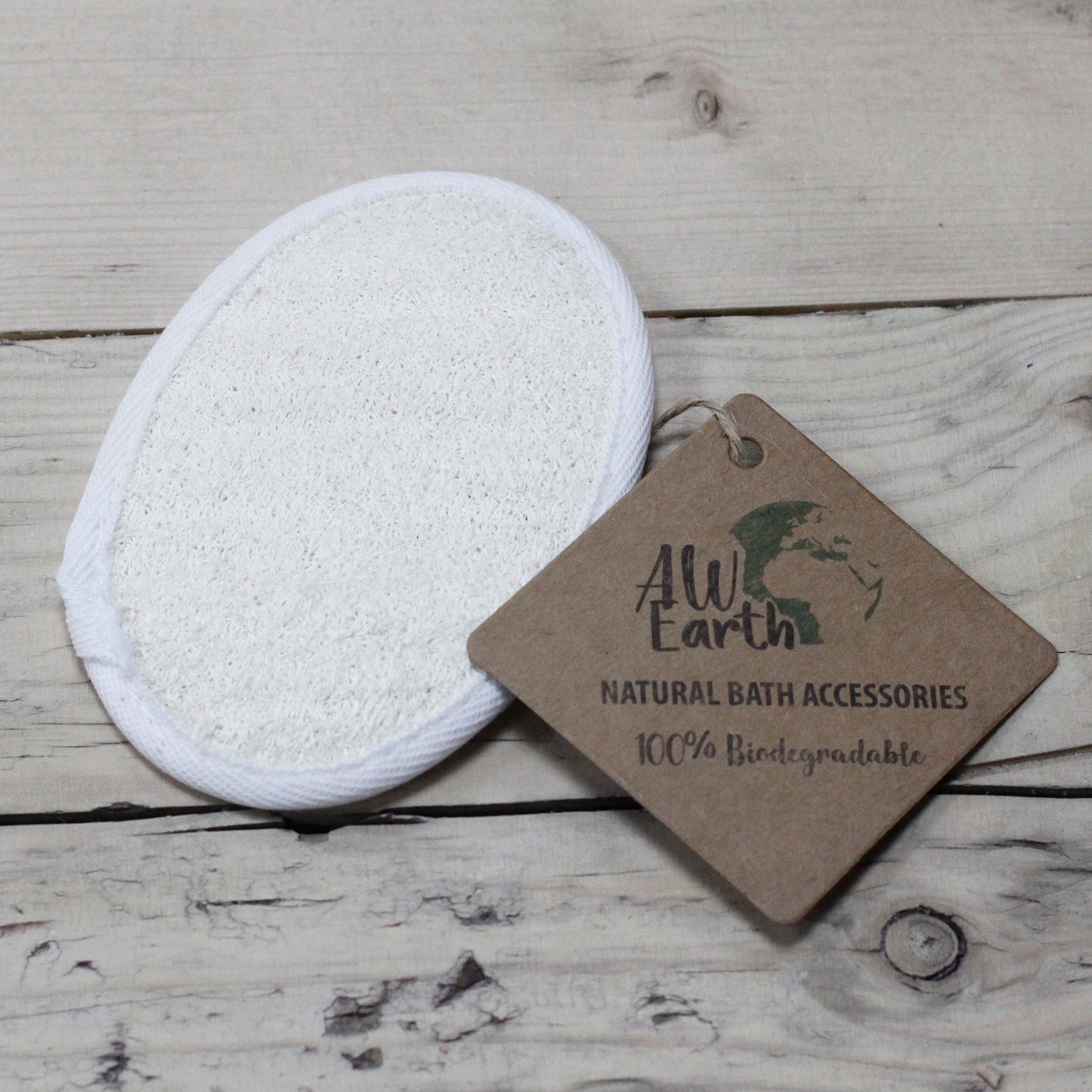 Natural Loofah Body Scrub – Oval with Strap | Handheld Exfoliator for Daily Skincare
