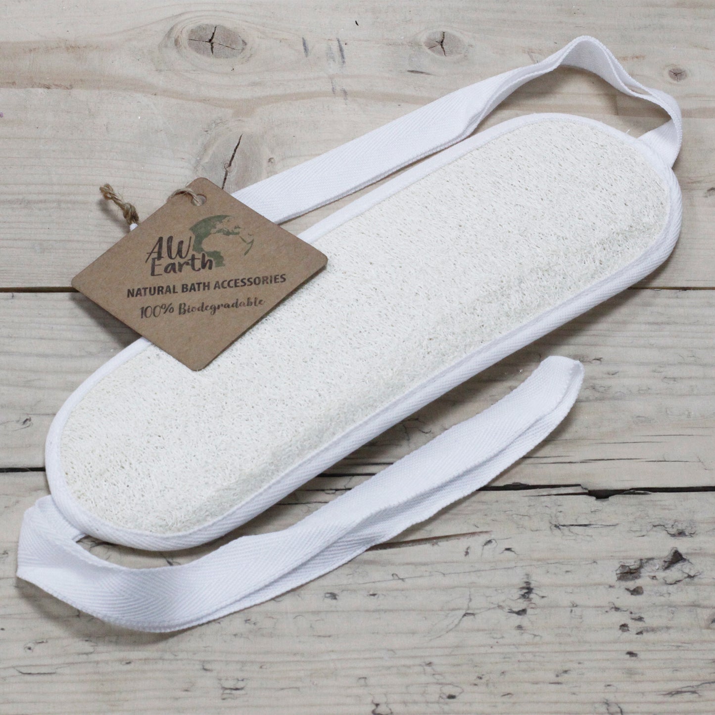 Natural Loofah Body Scrub – Back Scrub | Long Exfoliating Strap with Cotton Loops