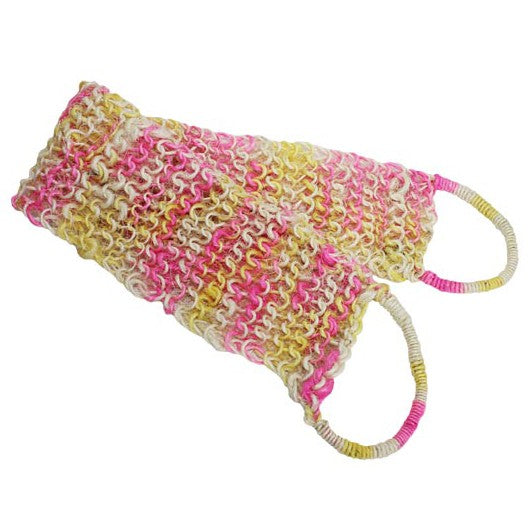 Natural Fat & Springy Back Scrub – Coloured Jute & Cotton Blend | Exfoliating Strap in Natural Fibres
