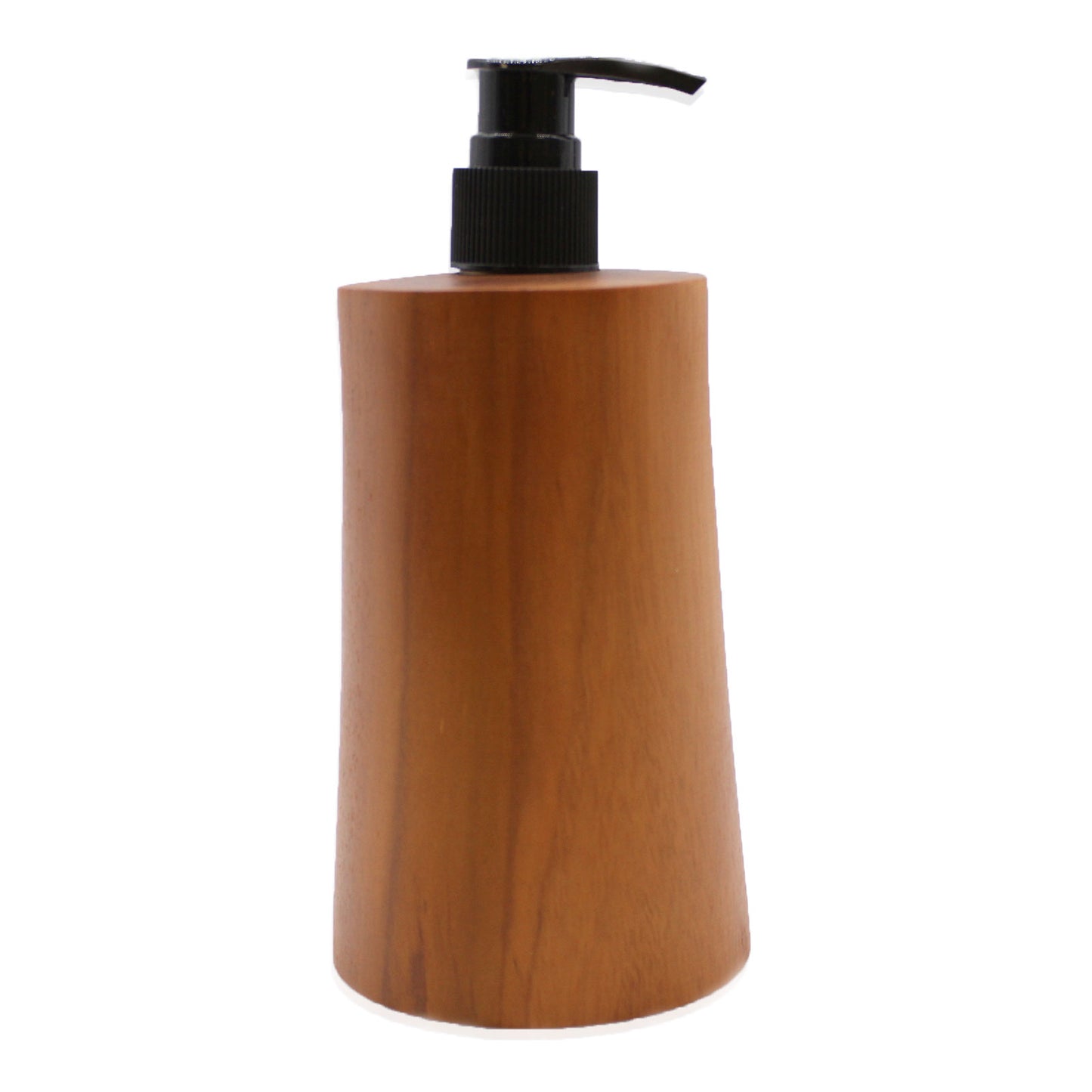Tapered Natural Teakwood Soap Dispenser – 200ml | Handmade Refillable Pump Bottle