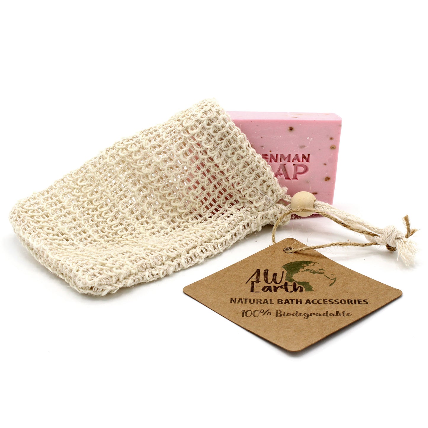 Natural Soap Bag – Washed Jute | Rustic Exfoliating Soap Pouch with Drawstring