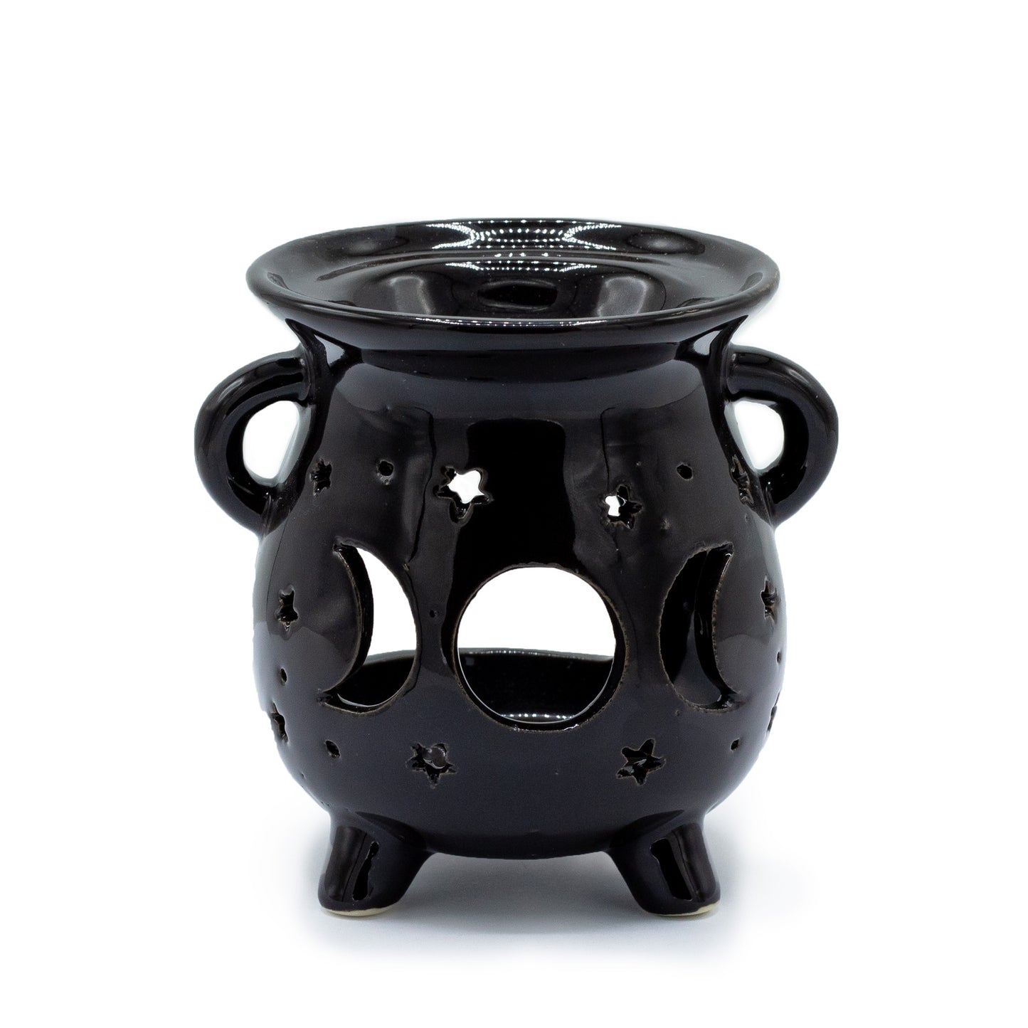 Black Cauldron Ceramic Oil Burner – Moon Phase | For Wax Melts & Fragrance Oils