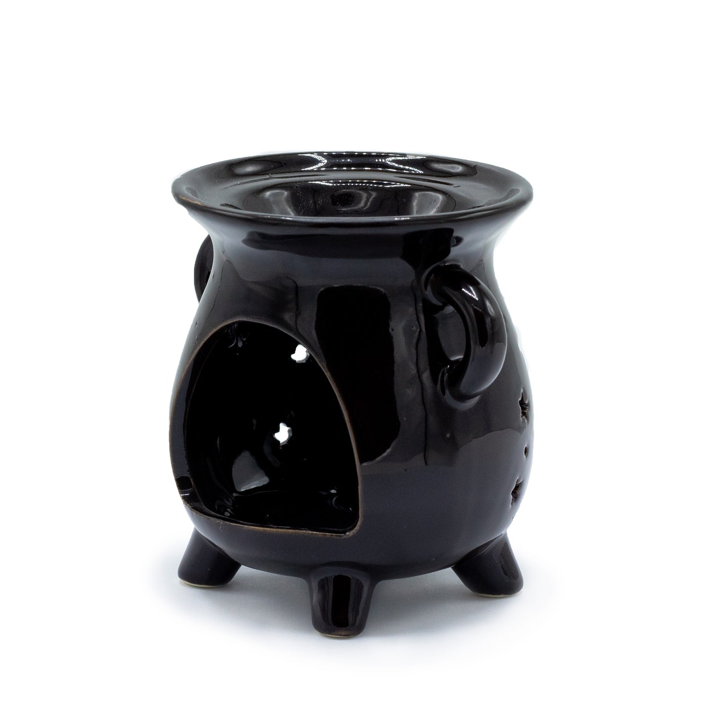 Black Cauldron Ceramic Oil Burner – Moon Phase | For Wax Melts & Fragrance Oils
