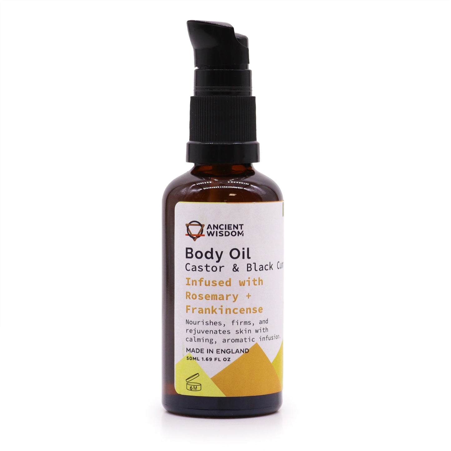 Organic Castor & Black Cumin Seed Body Oil – Rosemary & Frankincense 50ml | Infused with Pure Essential Oil