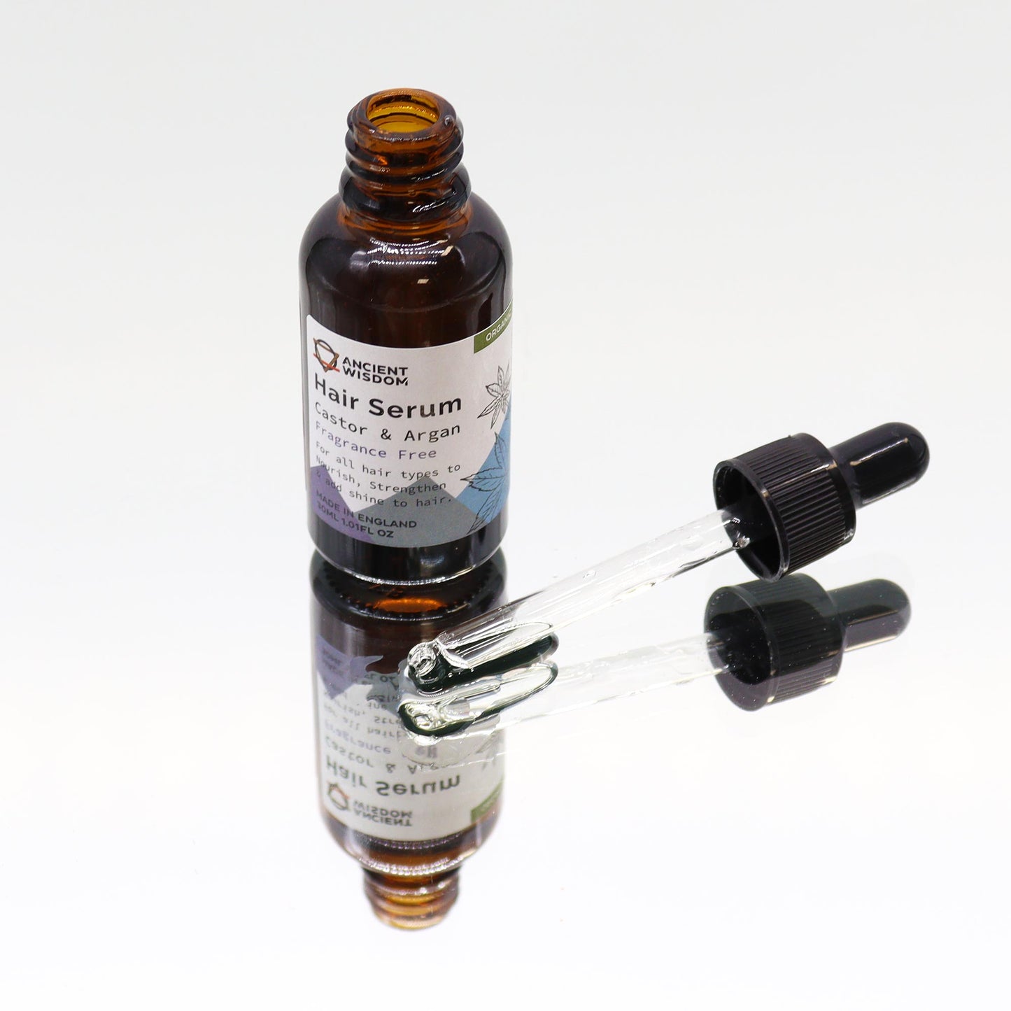 Organic Castor & Argan Oil Hair Serum – Fragrance Free 30ml | Sensitive Scalps & Hair Growth