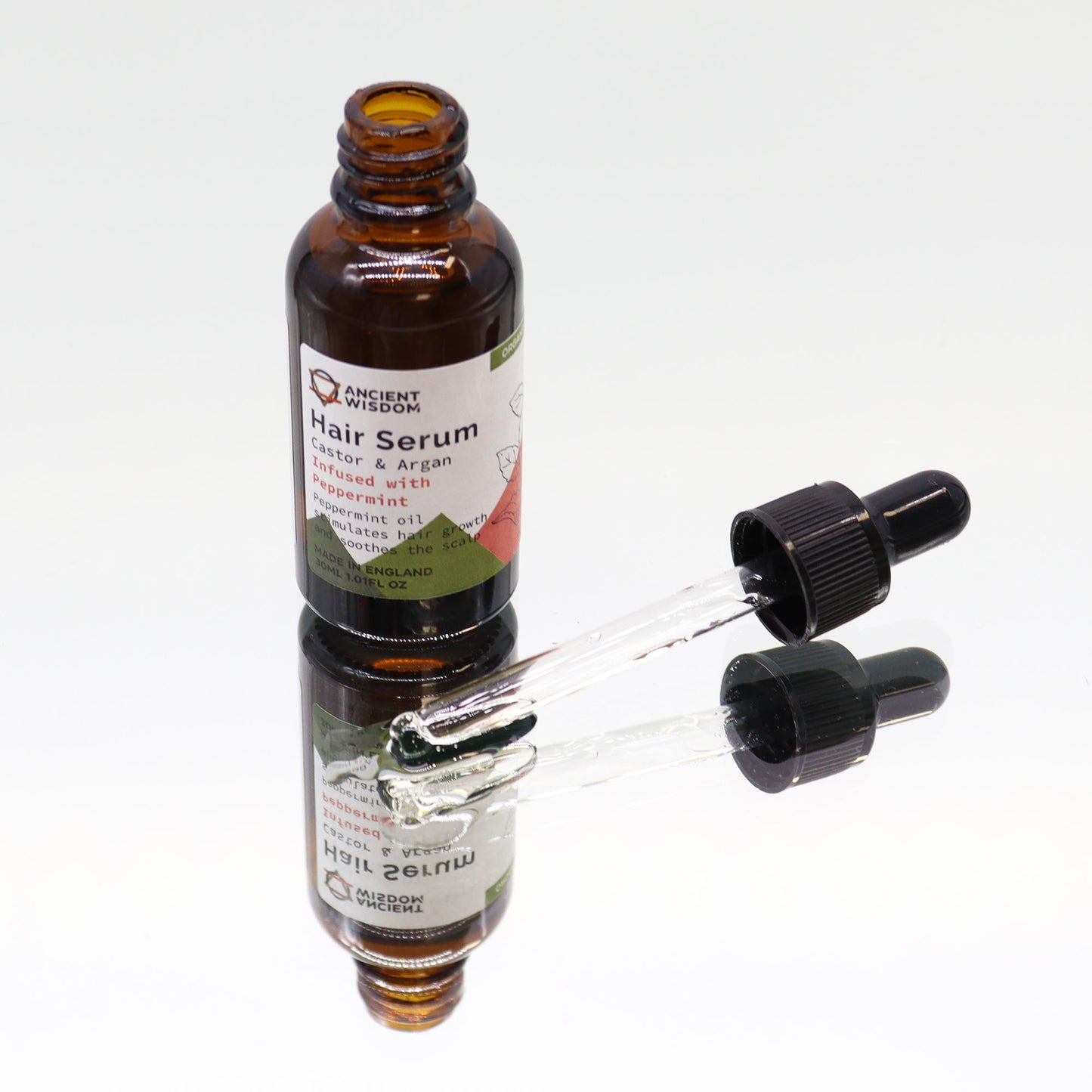 Organic Castor & Argan Oil Hair Serum – Peppermint 30ml | Scalp Stimulation & Thickness