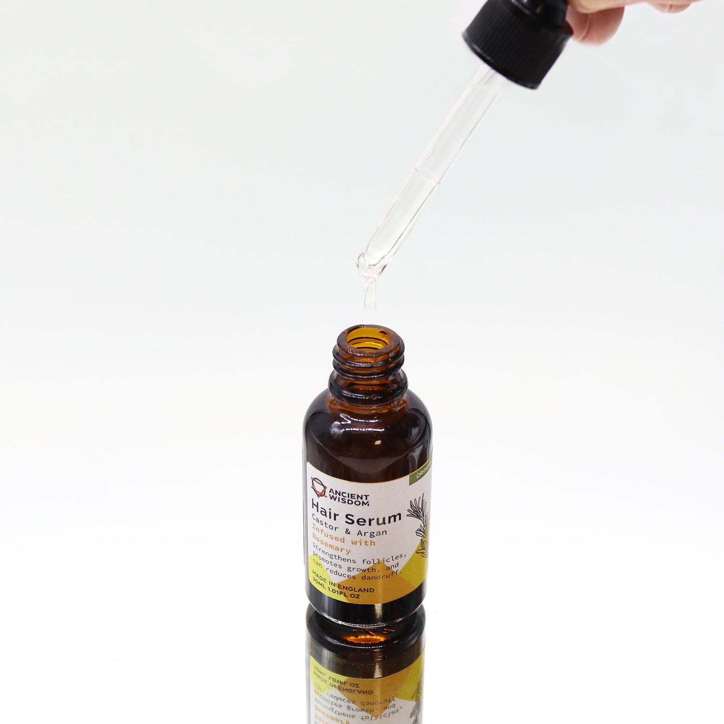 Organic Castor & Argan Oil Hair Serum – Rosemary 30ml | Hair Growth & Scalp Circulation Support