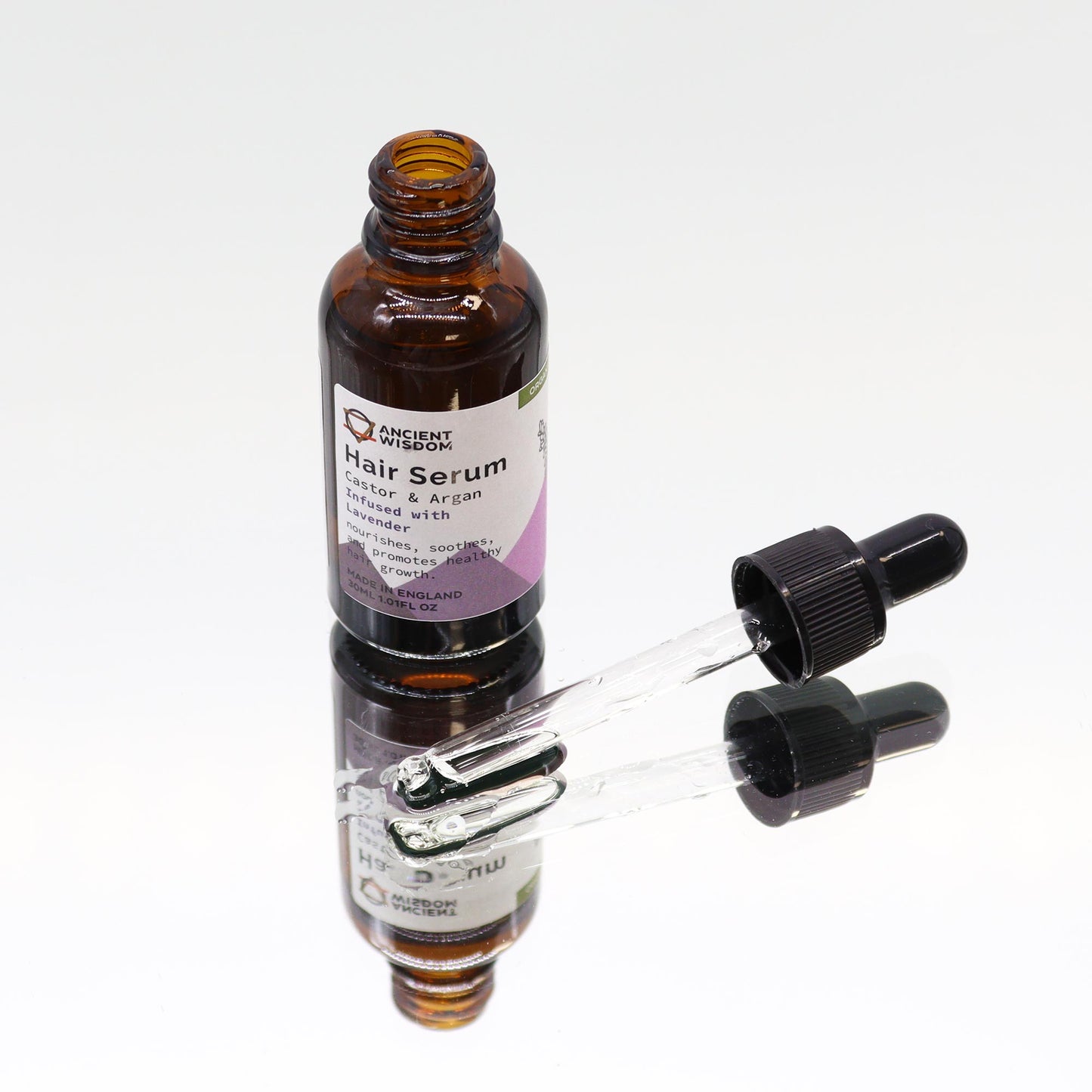 Organic Castor & Argan Oil Hair Serum – Lavender 30ml | Scalp Soothing & Hair Nourishment