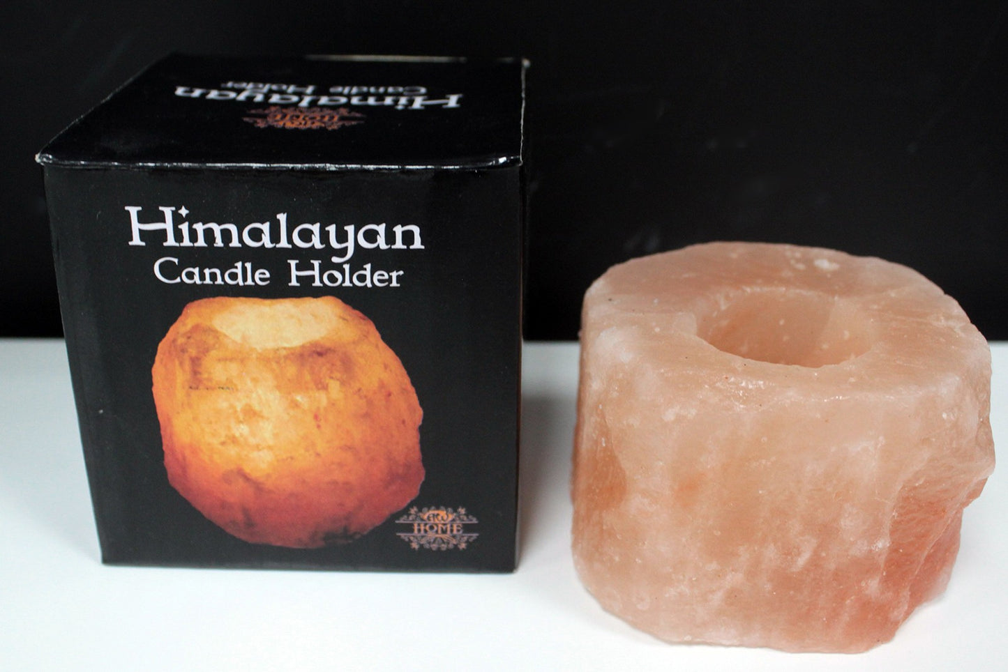 Pink Himalayan Salt Candle Holder – Single Slot | Natural Crystal Salt Tea Light Holder