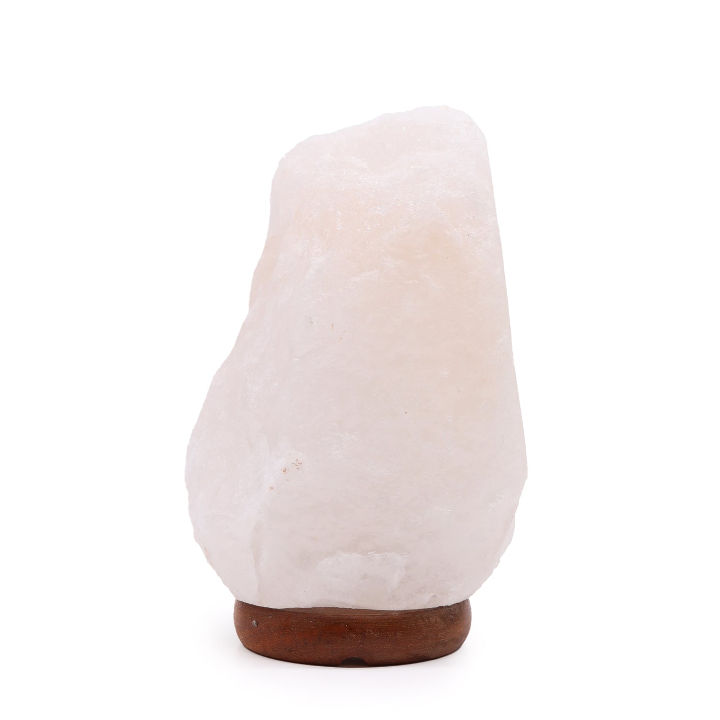 White Crystal Himalayan Salt Lamp – Medium | Natural Salt with Wooden Base